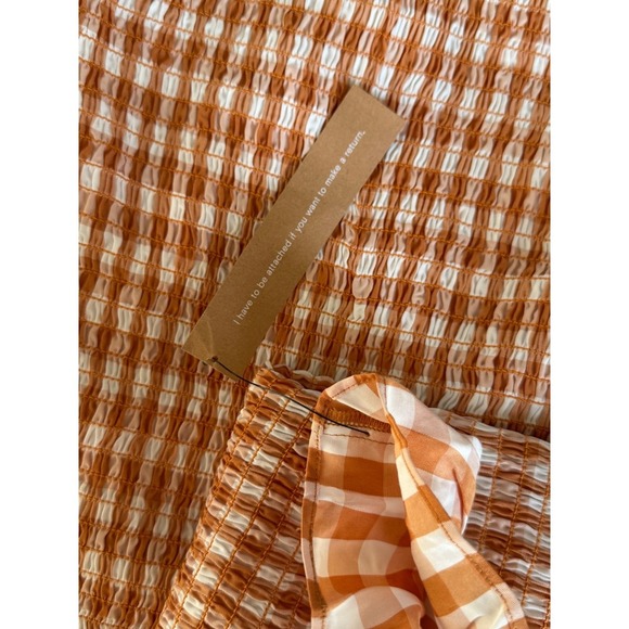 Reformation Gemini Mini Dress – Orange Gingham – Size XL – NWT – Adjustable Stra - Picture 6 of 8